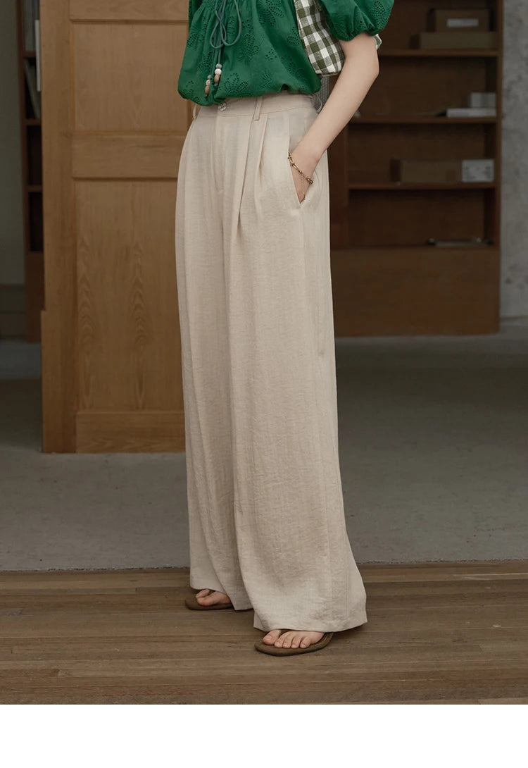 MISHOW Wide Leg Pants Button Pocket High Waist Slim MXE39K0962