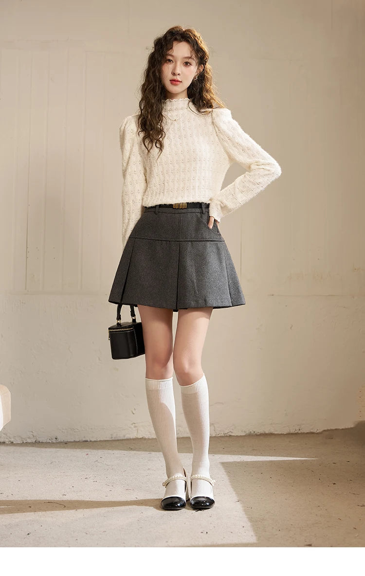 Mishow Lace Mock Neck Bottoming Shirt MXC58Z0481