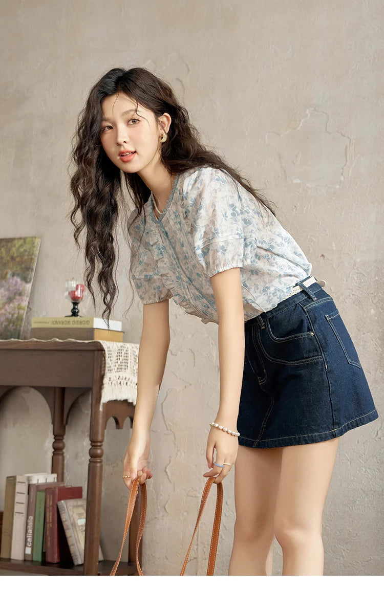 Mishow High Waisted Denim Skirt MXD23B0366