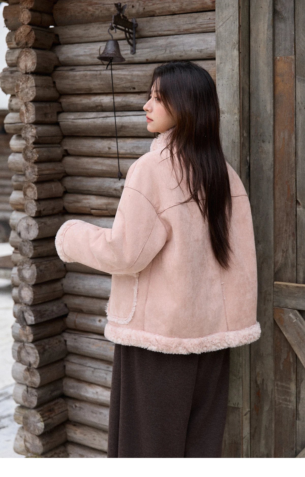 MISHOW Suede Composite Fur Jacket Stand-Up Collar Windproof MXE87W0941