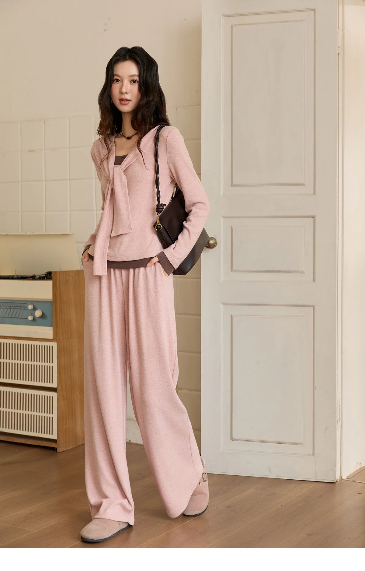 MISHOW Elastic Waist Casual Pants Loose Wide Leg Trousers MXE89K1119