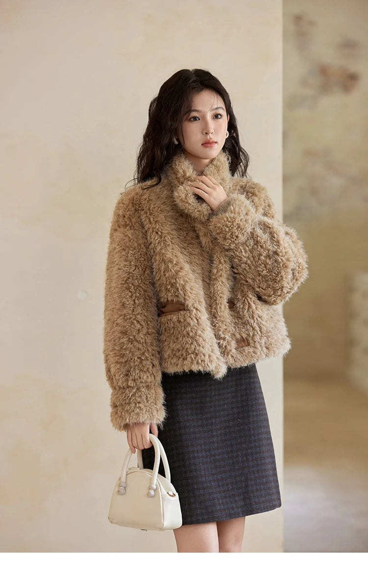 MISHOW Faux Fur Jacket Turn Down Collar Reversible MXD55W0648