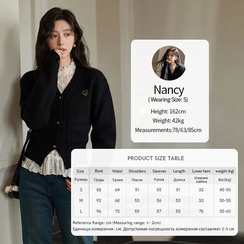 Mishow Elegant V-Neck Vintage Short Cardigan MXD48Z0848