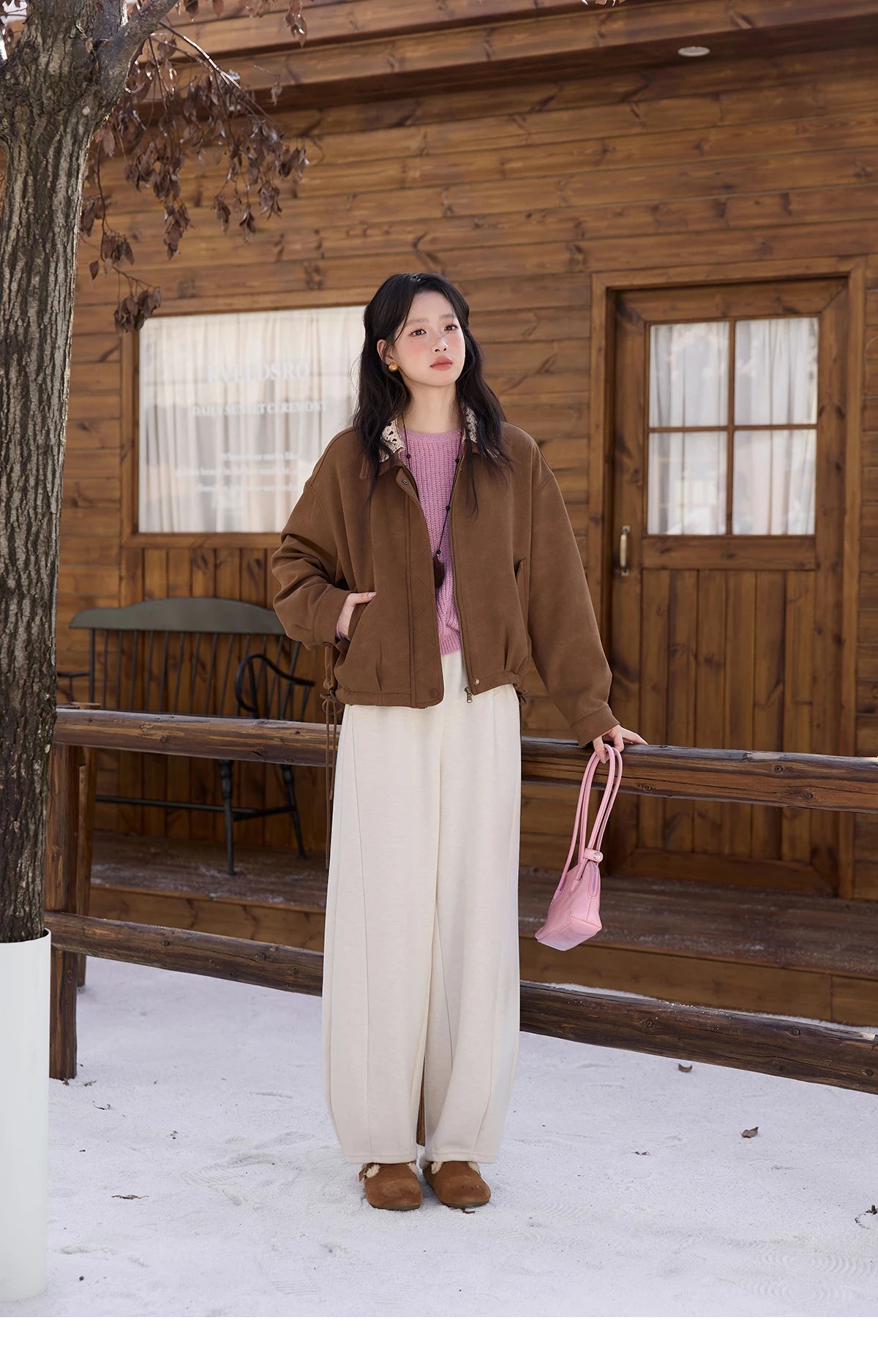 MISHOW Wide-Leg Pants Elastic Waist Pockets Comfortable MXE51K1093
