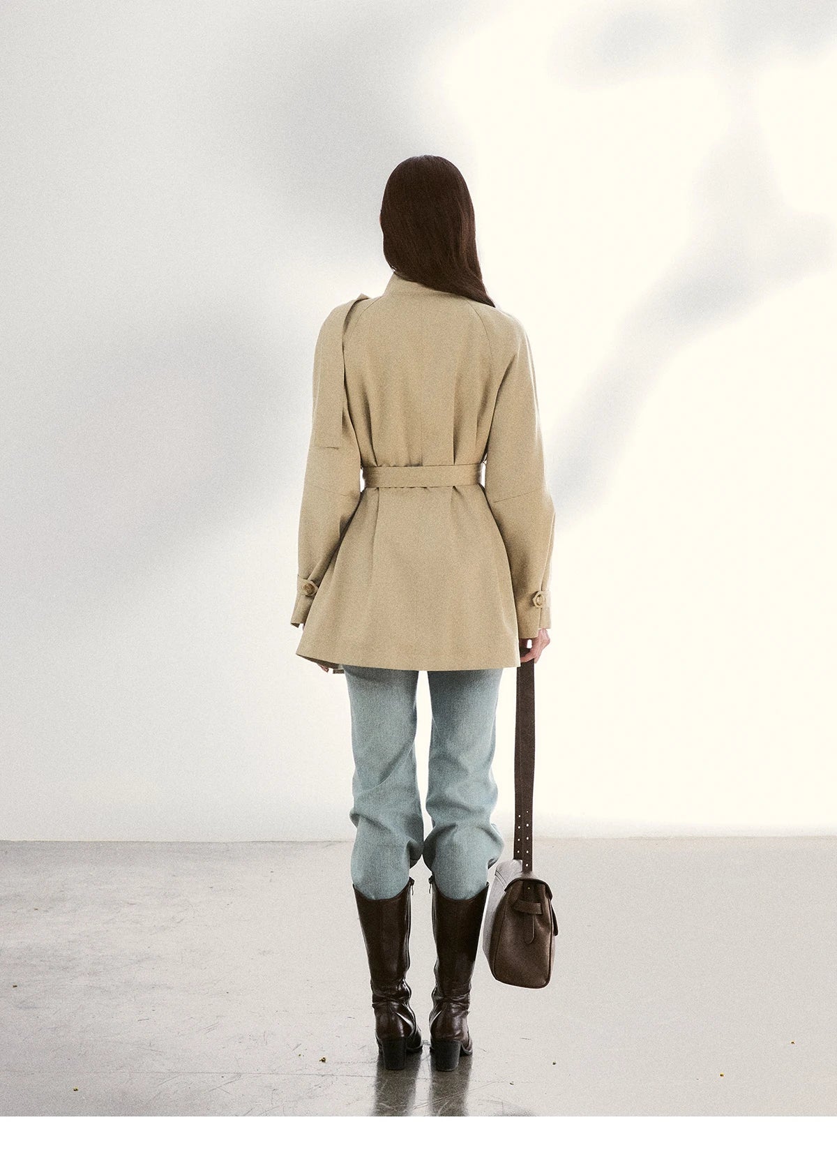 Mishow Double-Breasted Belted Mid-Length Trench MXF11W1031