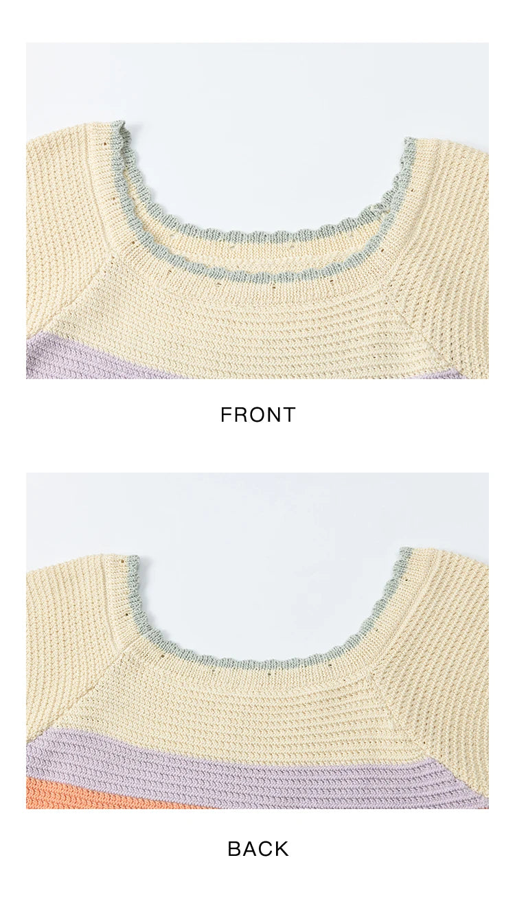Mishow Striped Round Neck Slim Knit Pullover MXE31Z1222