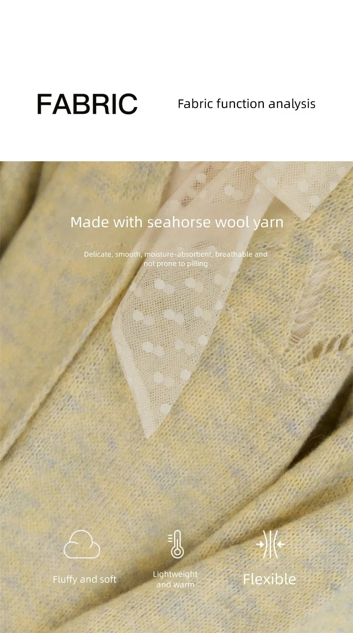 Mishow Marled Yellow Mohair Flare Sleeve Cardigan MXF108Z1021