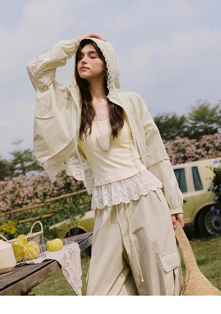 Mishow Hooded Lace Sunscreen Cardigan MXE33W0780