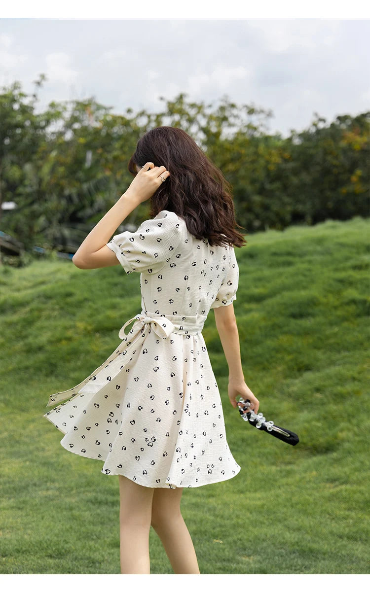 Mishow Red Chiffon V-Neck Floral Midi Dress MXA29L0356