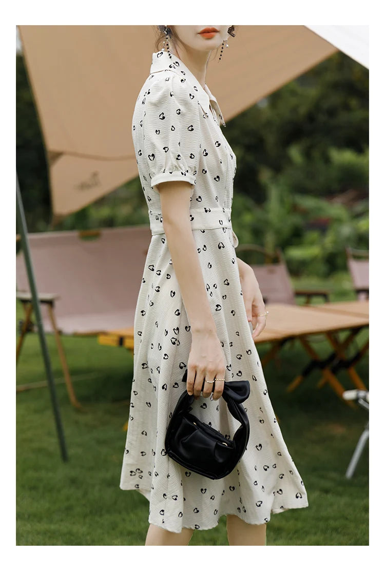 Mishow Red Chiffon V-Neck Floral Midi Dress MXA29L0356
