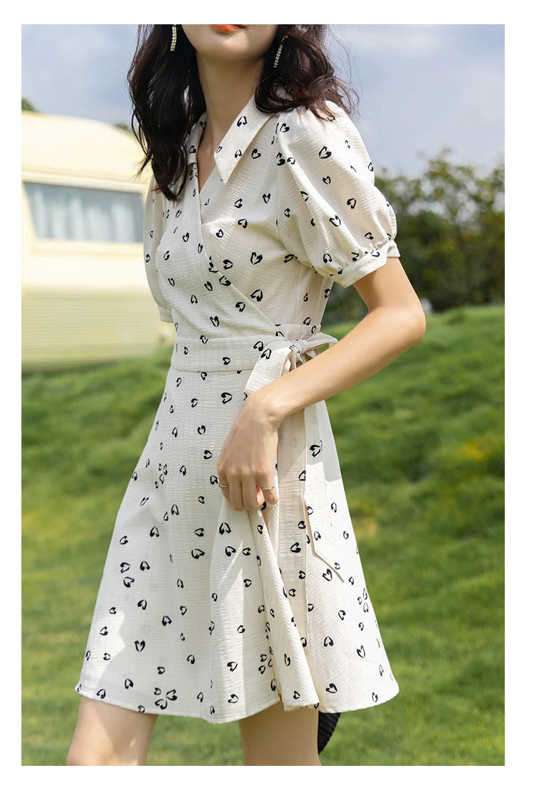 Mishow Red Chiffon V-Neck Floral Midi Dress MXA29L0356