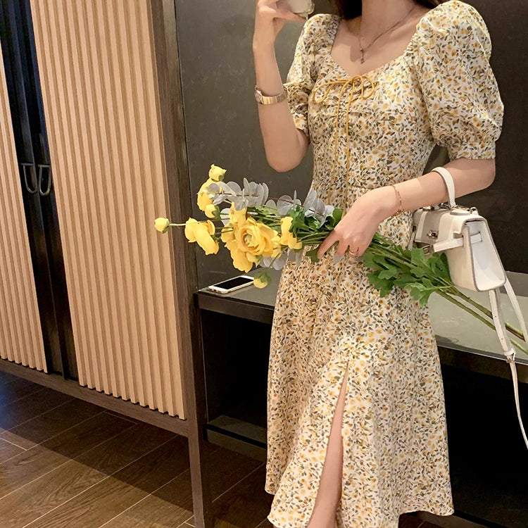 Mishow Vintage Square Collar Floral Mini Dress MX20B1087