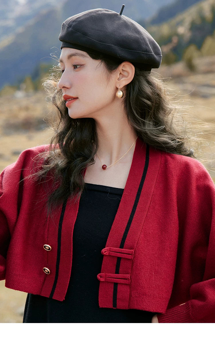 MISHOW Knitted Lantern Sleeve Sweater Dress MXC46L1589