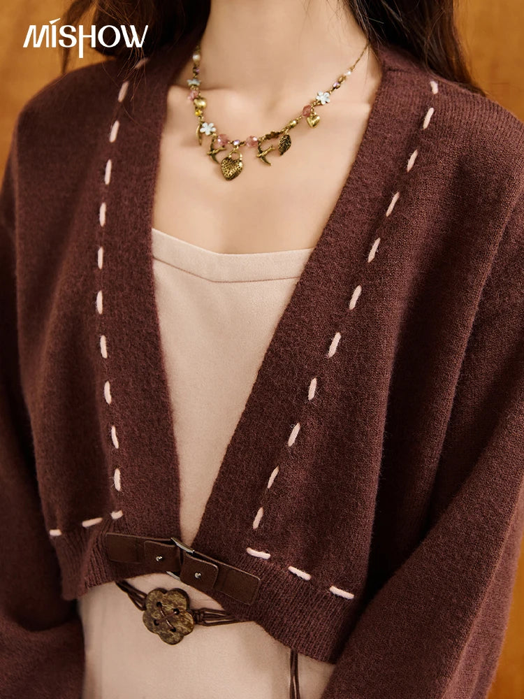 Mishow Frosted Velvet Cardigan & Camisole Dress Set MXE47T1382