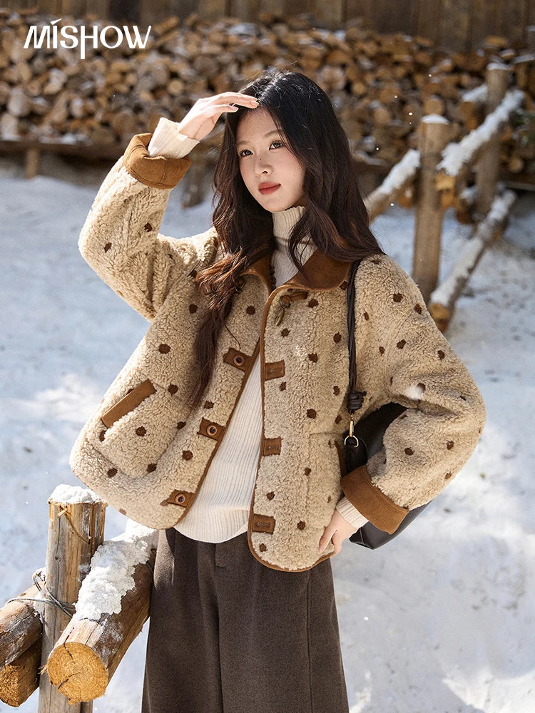 Mishow Brown Reversible Shearling Coat MXE93W1012