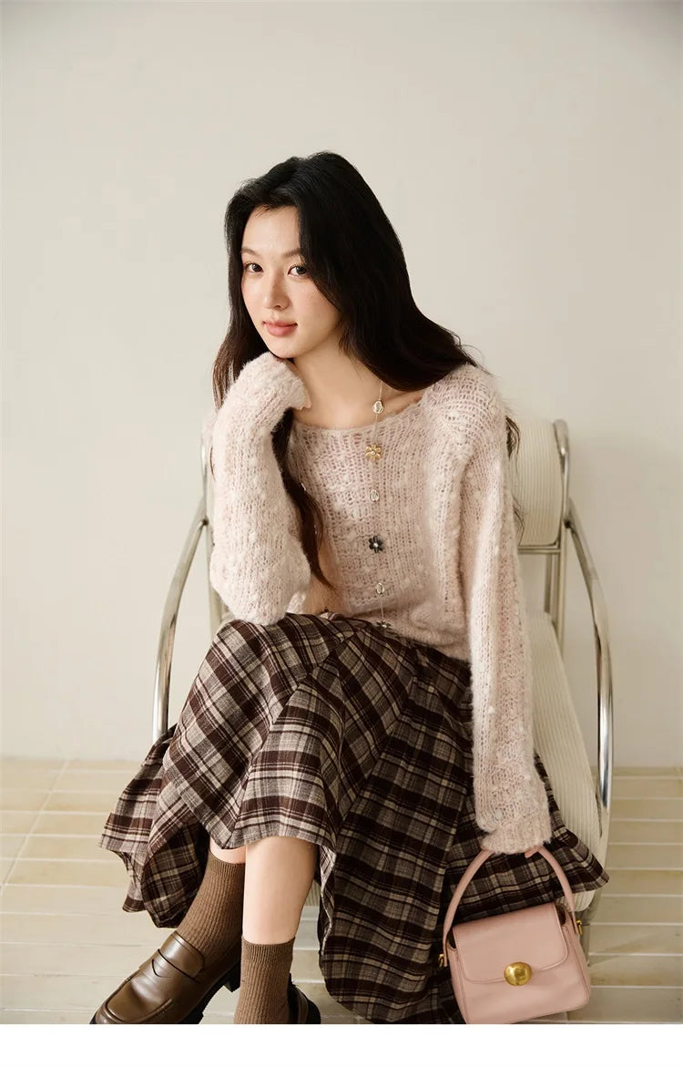 Mishow Scoop Neck Hollow Raglan Sleeve Sweater MXE46Z2565