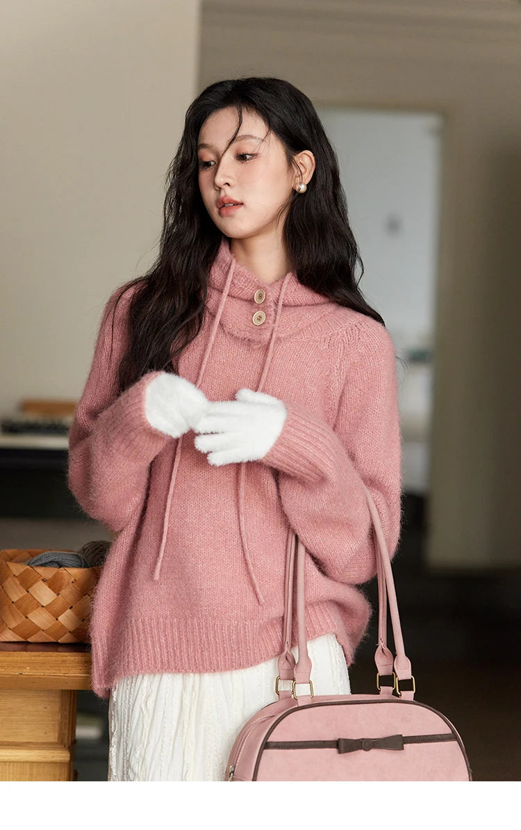 Mishow Hooded Neck Cozy Wool Pullover MXD59Z1123