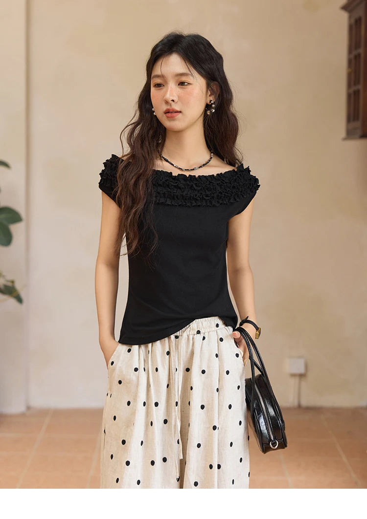 MISHOW French Slash Neck Raglan Wool Tee MXE34T0605