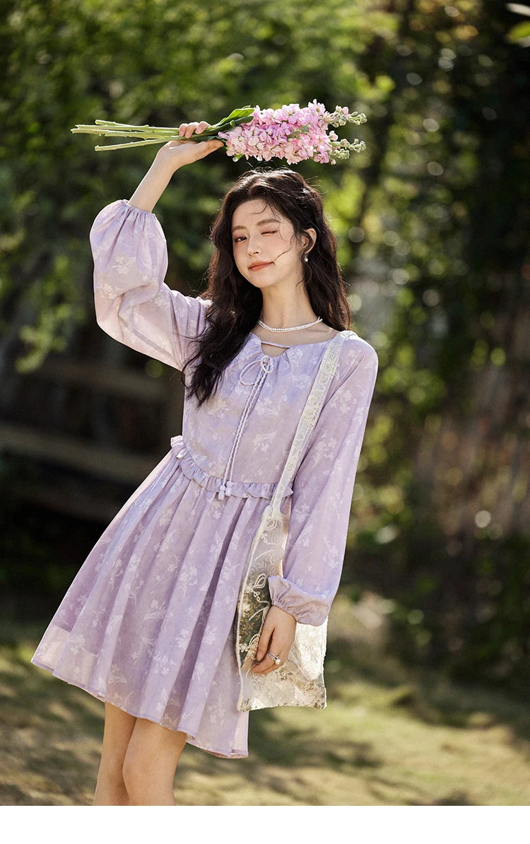MISHOW Iris Chiffon Black Fungus Edge Fairy Dress MXE13L2095