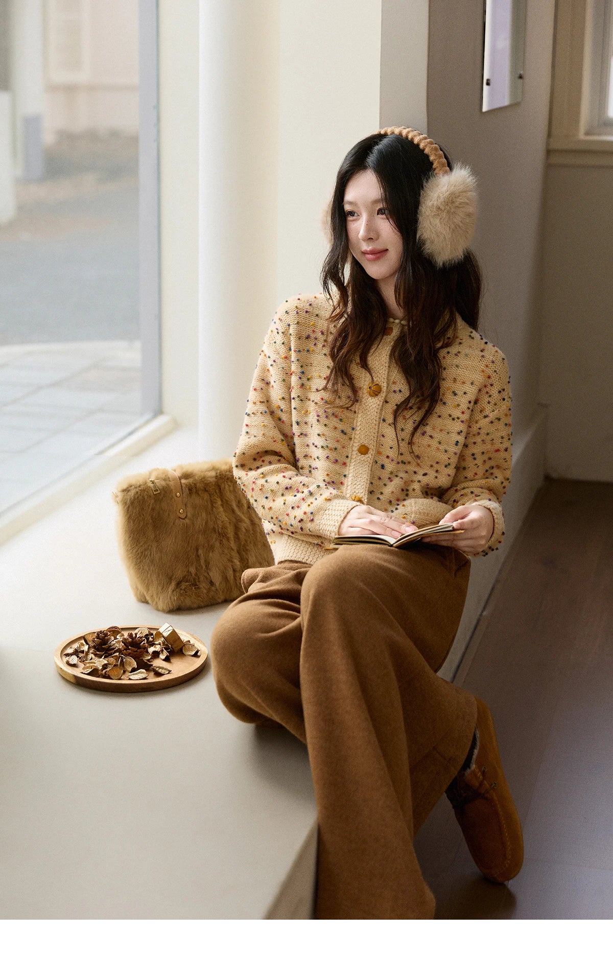 Mishow Colorful Yellow Arctic Fleece Cardigan MXE91Z2778