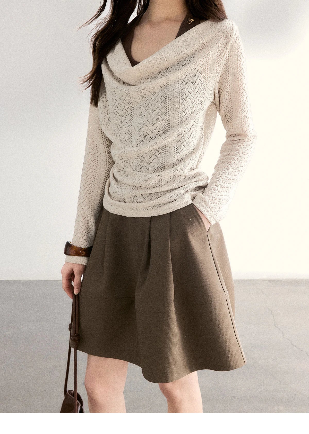 Mishow A-Line Flower Bud Pleated Skirt MXF108B0767