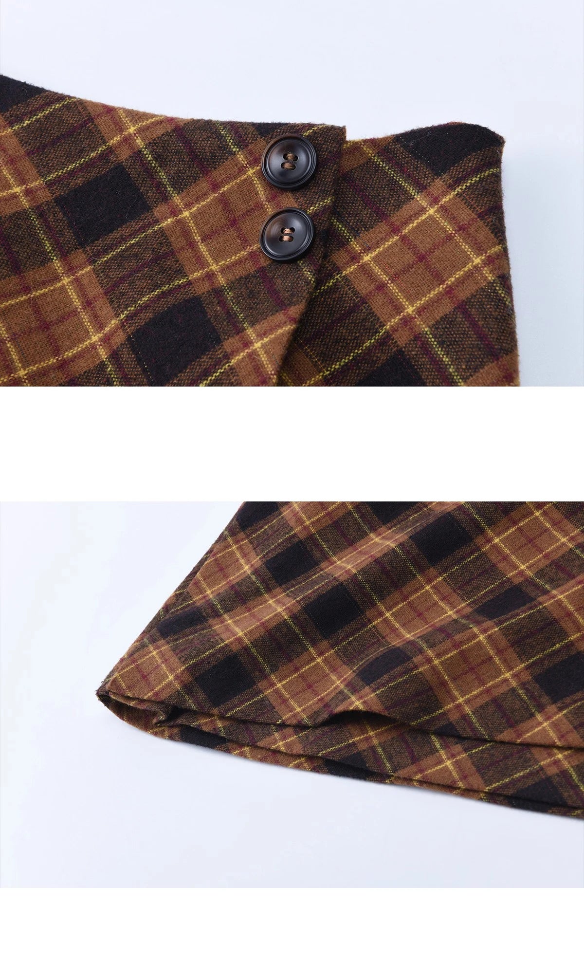 Mishow Retro Plaid Brushed High Waist Warm Skirt MXE91B2457