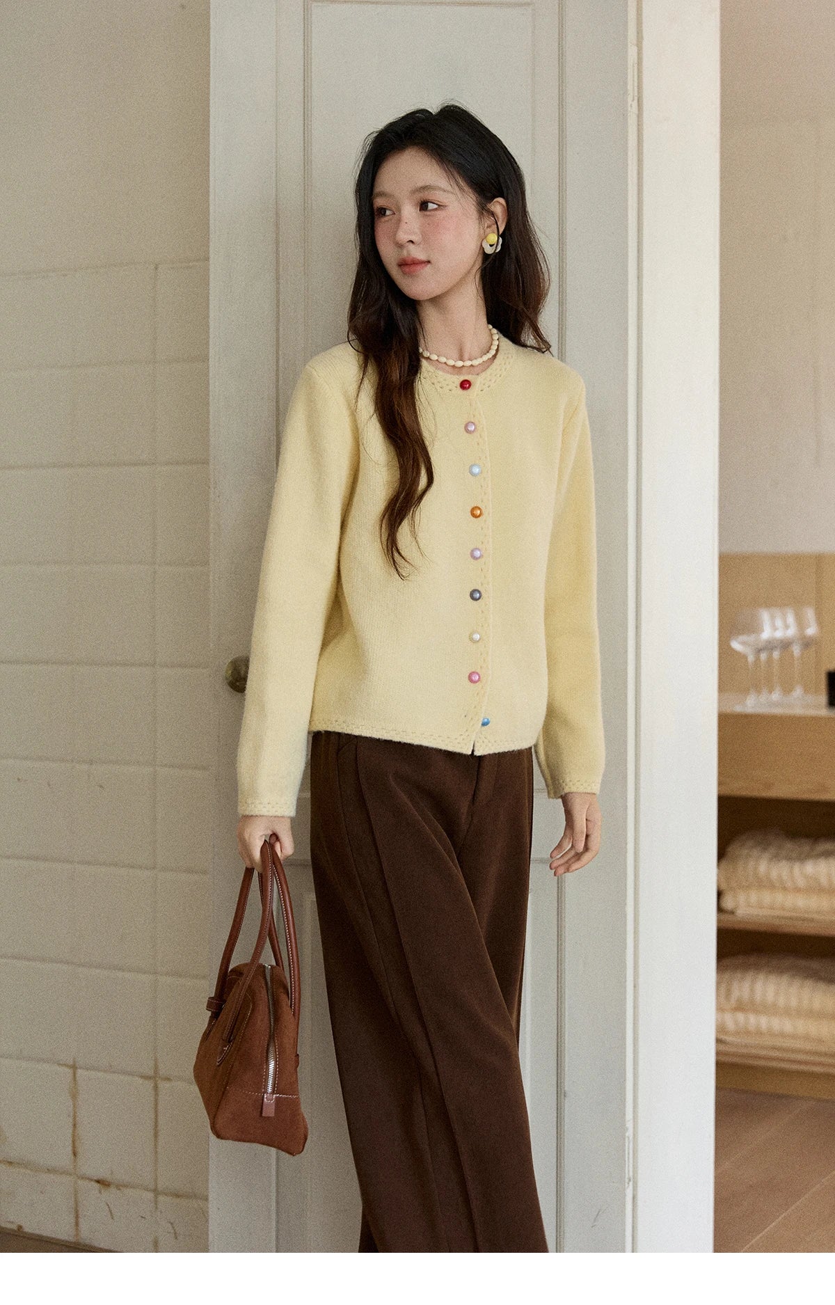 Mishow Rainbow Button Hollow Out Cardigan MXE90Z2796