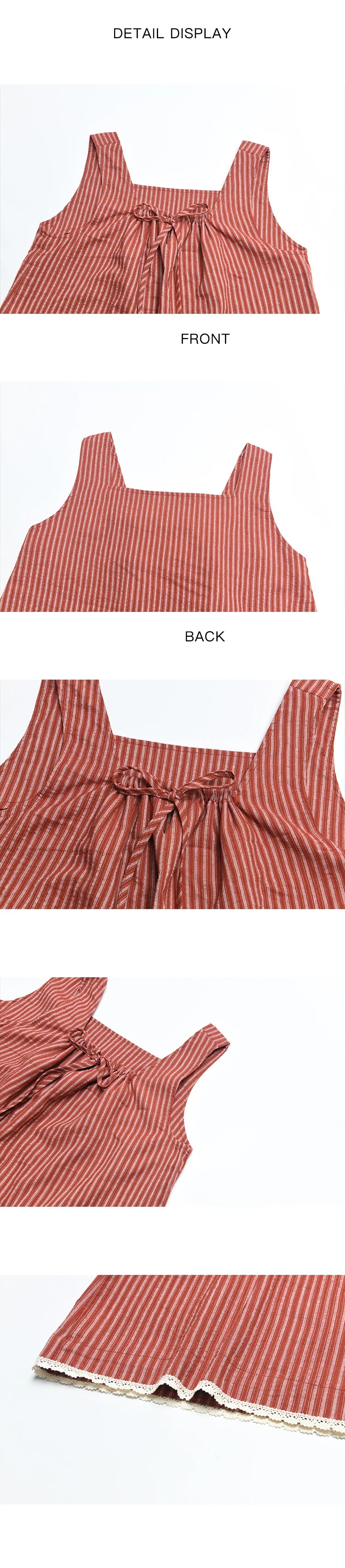 Mishow French Red Stripe Square Neck Tank & Elastic Waist Skirt Set MXD30X1631
