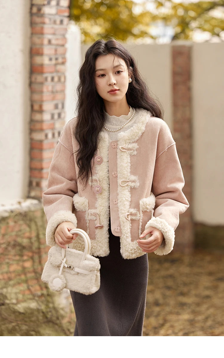 MISHOW Double Face Fur Coat Suede Splicing Fleece Warm MXD55W0646