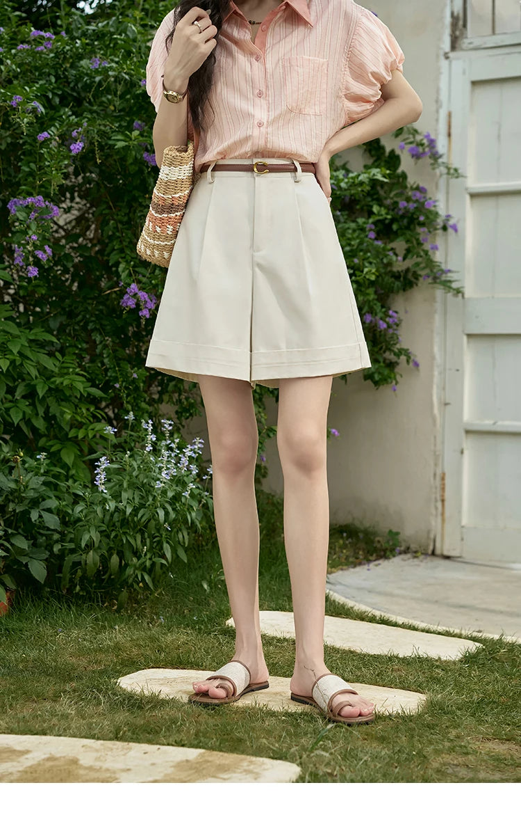 Mishow High Waist Slim A-Line Suit Shorts MXD28K0647