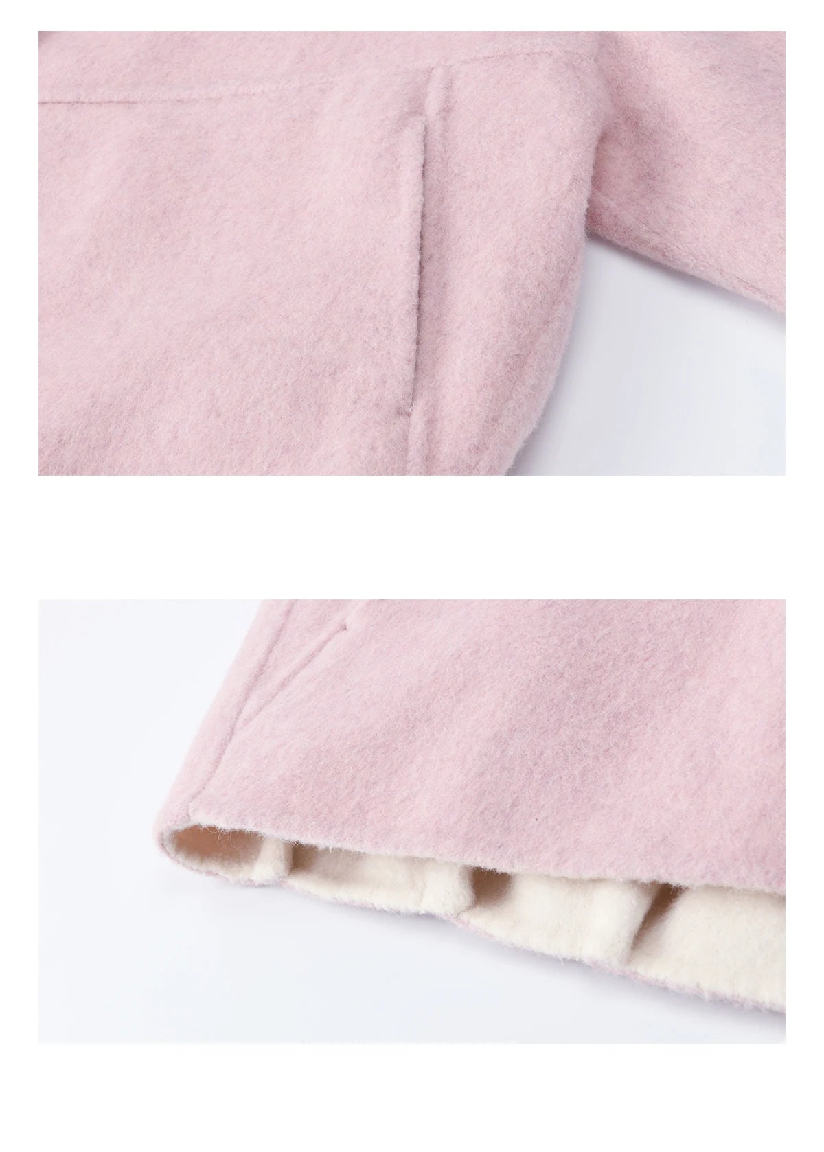 Mishow Pink Wool Hooded Bow Tie Strap Coat MXE91W1010
