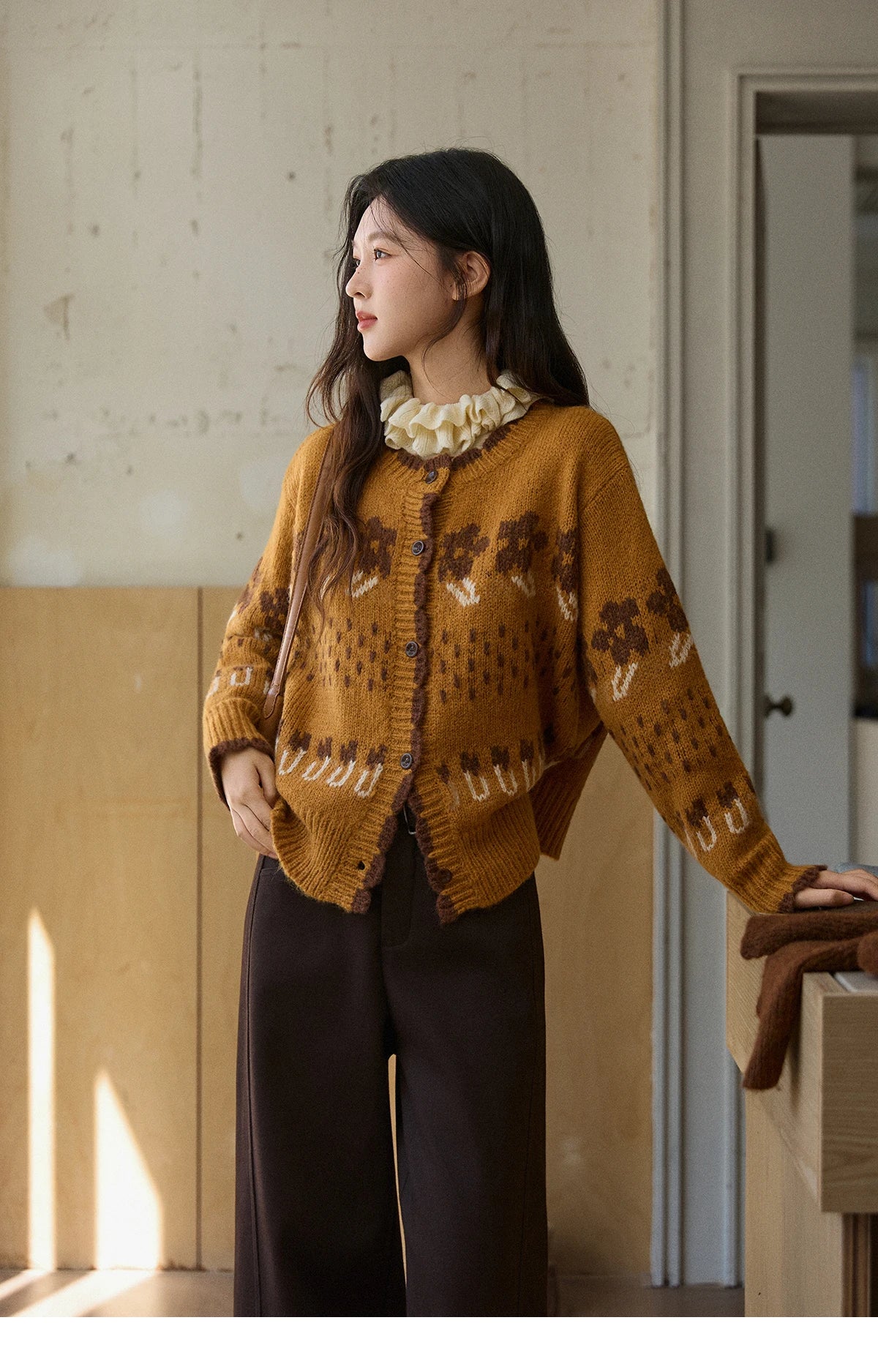 Mishow Turtleneck Fuzzy Cardigan Coat MXE87Z2699