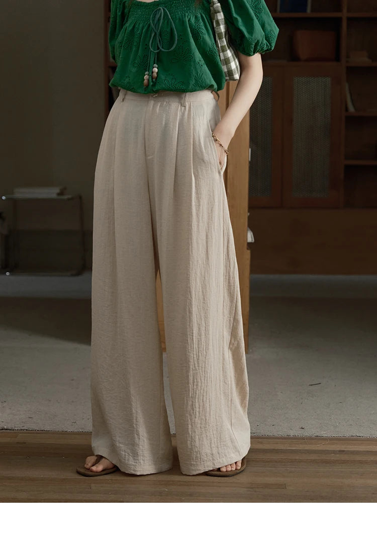 MISHOW Wide Leg Pants Button Pocket High Waist Slim MXE39K0962
