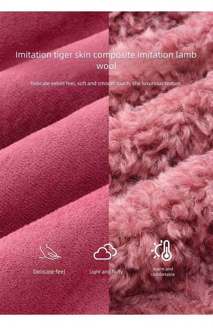 Mishow Dragon Fruit Red Suede Patchwork Coat MXE87W0942