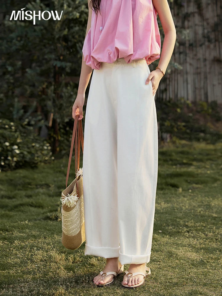 MISHOW High Waist Wide Leg Pants All-Match Loose Trousers MXE32K0913