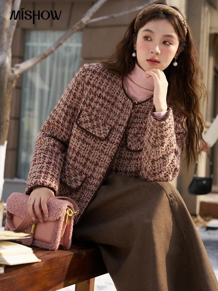 Mishow Luxury Wool Blend Tweed Jacket MXC57Y0021