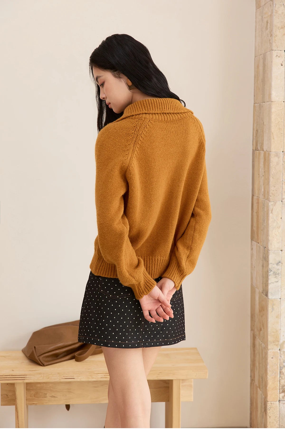 Mishow Retro Turtleneck Single-Breasted Cardigan MXE48Z2617