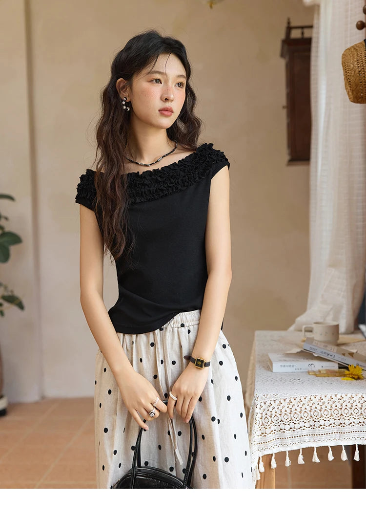 MISHOW French Slash Neck Raglan Wool Tee MXE34T0605