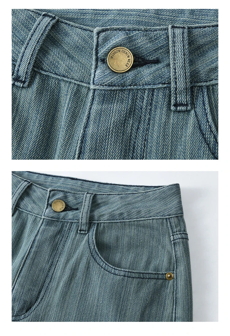 Mishow Embroidery Pockets Straight Leg Jeans MXE14K0870