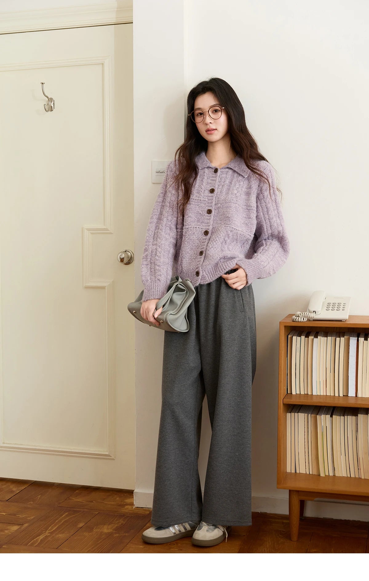 Mishow Simple Turn-Down Collar Knit Cardigan MXE48Z2611