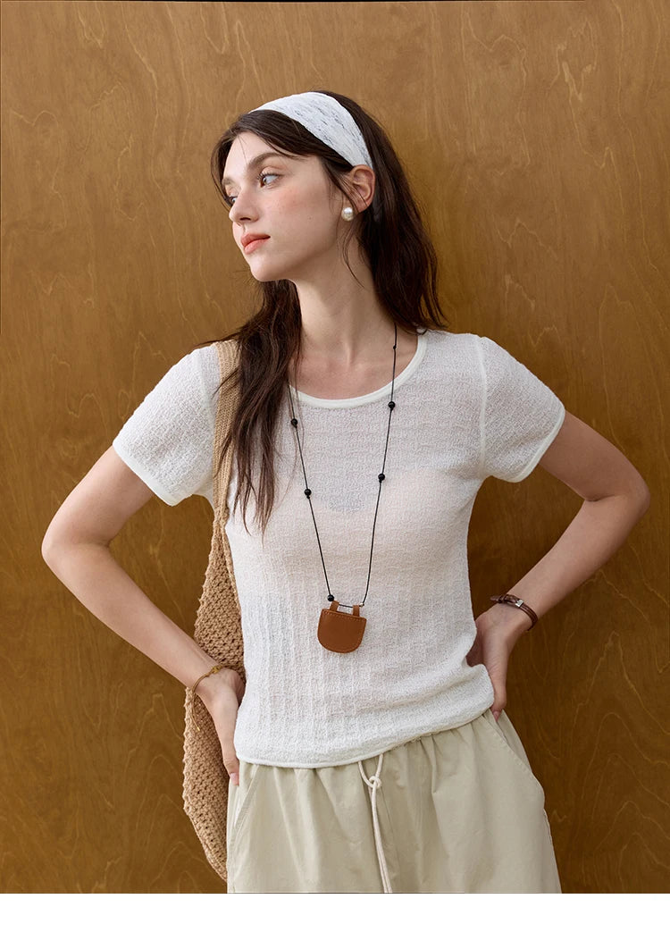 Mishow Solid Slim Knit Office Tee MXE34Z1257