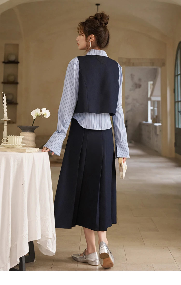 Mishow French Bow Square Neck Vest Coat MXD12W0294