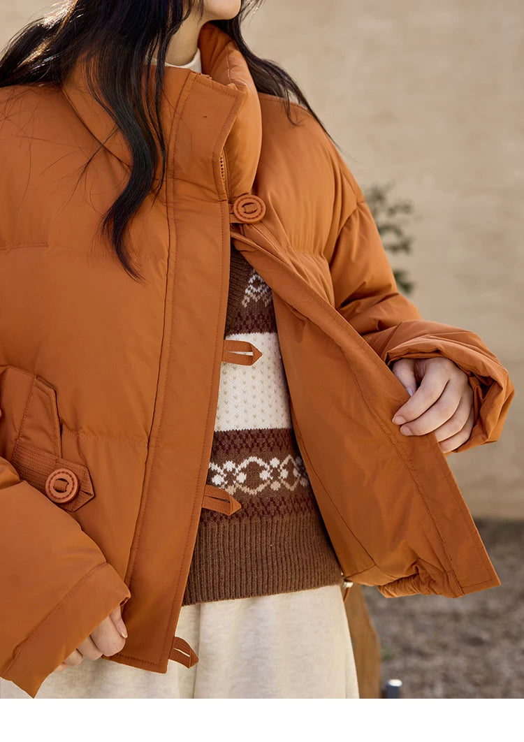 Mishow Minimalist Zipper Short Down Jacket MXD42Y0047