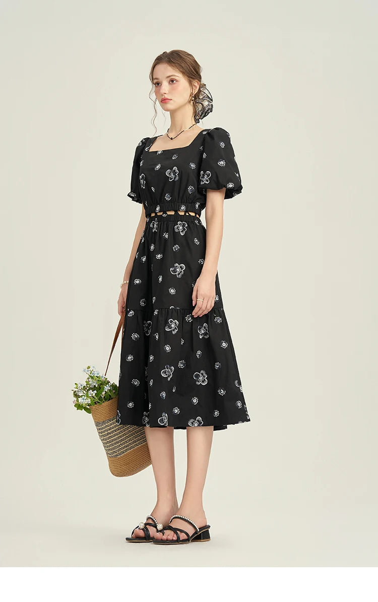 Mishow High Waist Floral Print A-Line Skirt MPD21B0398