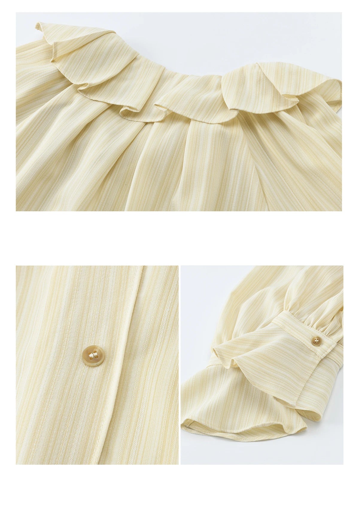 MISHOW Ruffled Collar Striped Shirt Flare Sleeve MXF13C2438