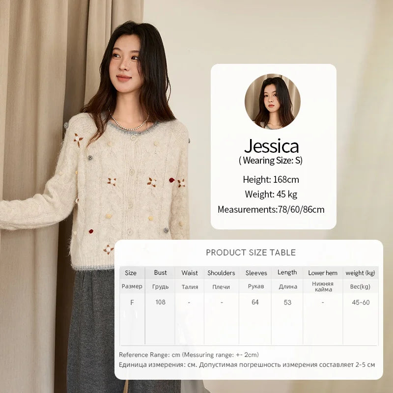 Mishow Hand-Crocheted Wool Blend Cardigan MXE48Z2575