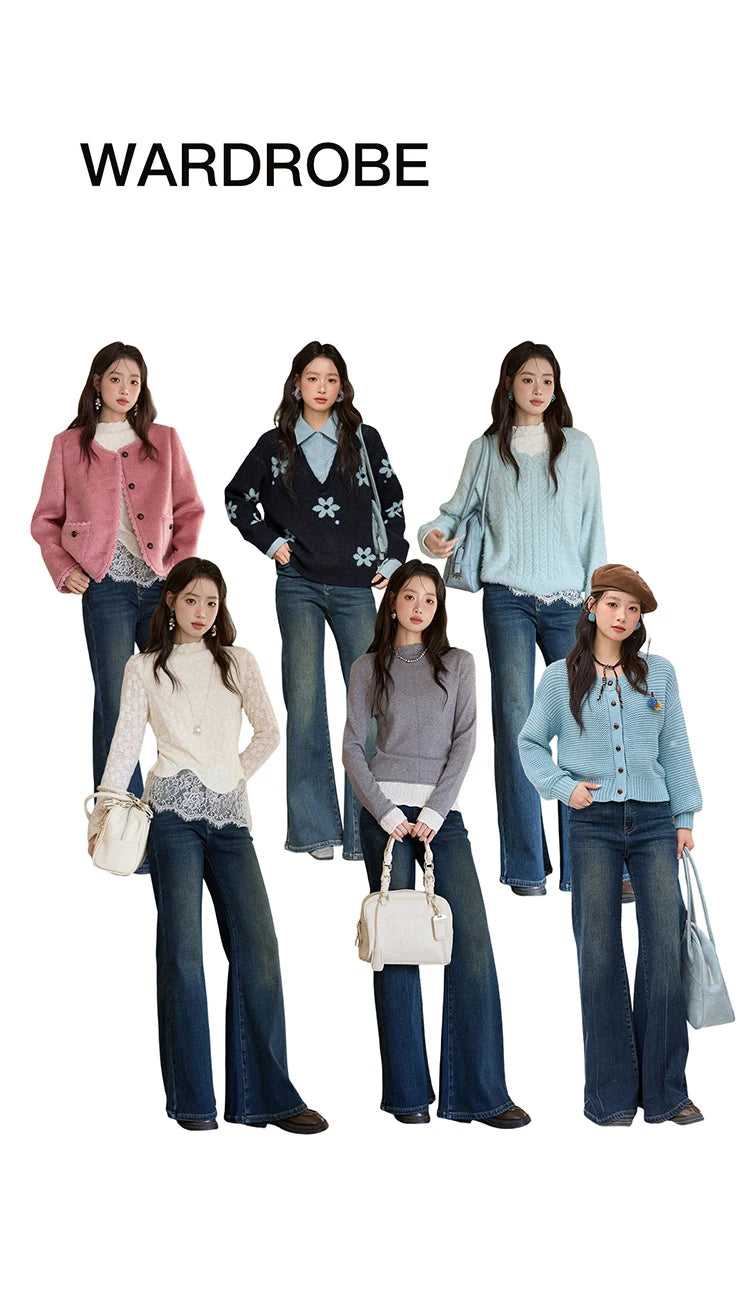 Mishow Denim Blue Flared High Waist Jeans MXE51K1092