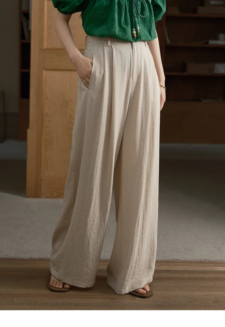 MISHOW Wide Leg Pants Button Pocket High Waist Slim MXE39K0962