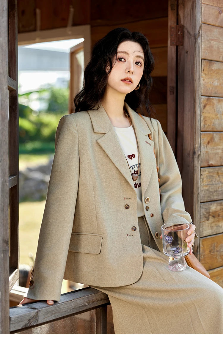Mishow Vintage Blazer & Pleated Skirt Set MXE11W0712