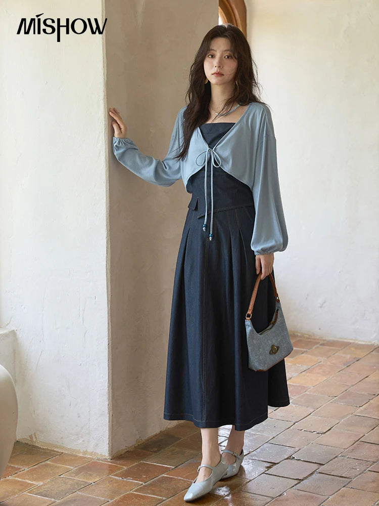 Mishow Imitation Denim Square Collar Camisole Dress (Separately) MXE41T0693